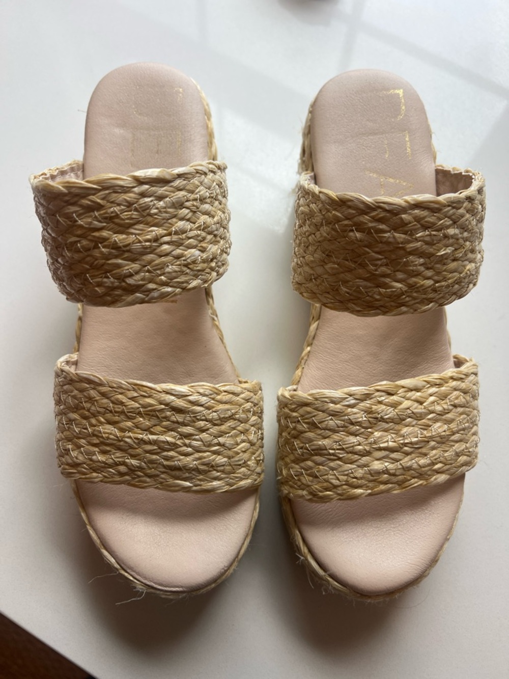 Matisse Braided Natural Double-Strap Slide Sandals